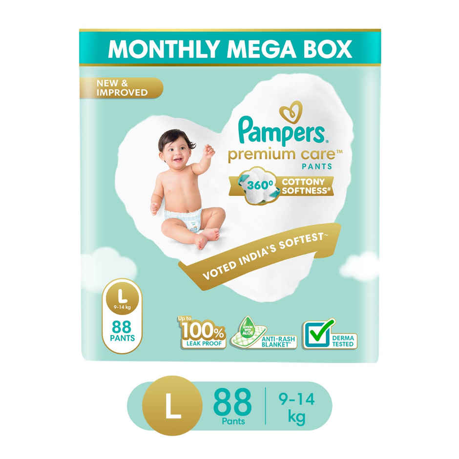 Pampers Premium Care Baby Diapers | Pant Style | L | 88 pcs