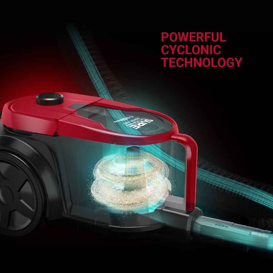 Eureka Forbes Supervac 1600 Watts Powerful Suction,Bagless Vacuum Cleaner (Red)