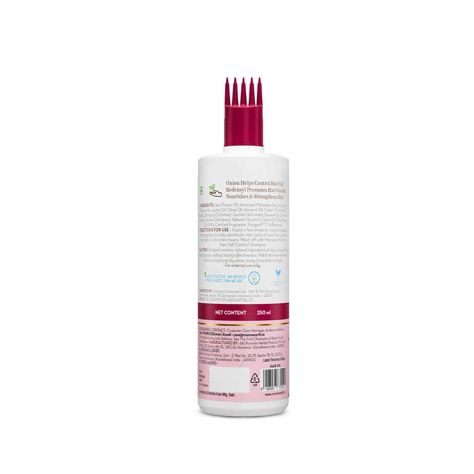 Mamaearth Onion Hair Oil for Hair Fall Control with Onion & Redensyl