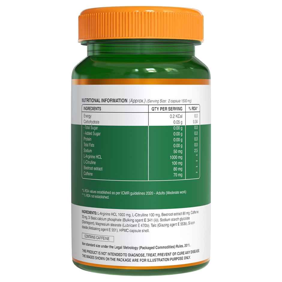 Pure Nutrition L-Arginine 1500mg | Green Coffee | Beetroot & Seaweed | Pump & Circulation