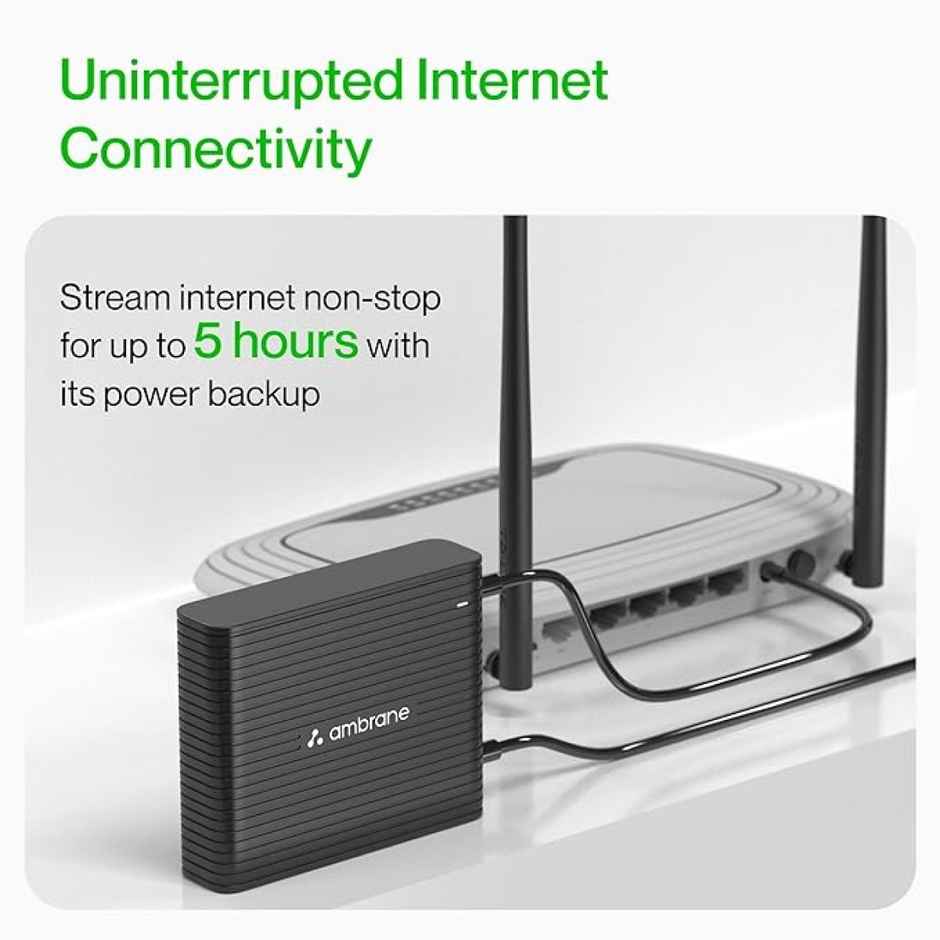 Ambrane Mini Ups For 12V Wifi Router Broadband Modem, Backup Upto 5 Hours (Power Volt 2, Black)