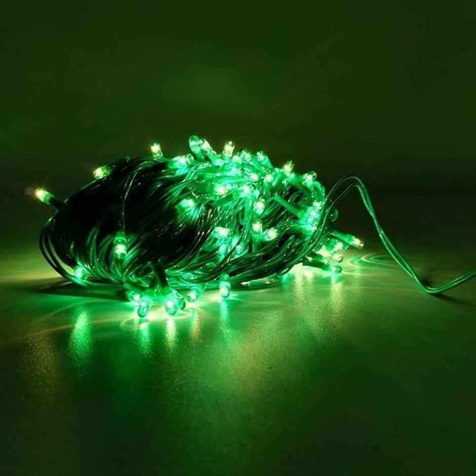 Desidiya Rice String Lights | Green | Fresh & Vibrant Lighting For Outdoor & Indoor Decor | 12 m
