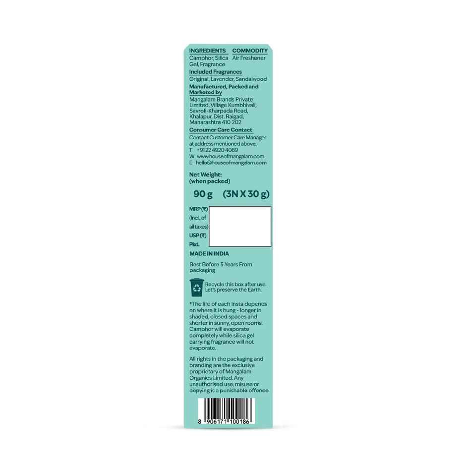 Campure Camphor Kapur Car Air Freshener Insta Cone | Pack of 3