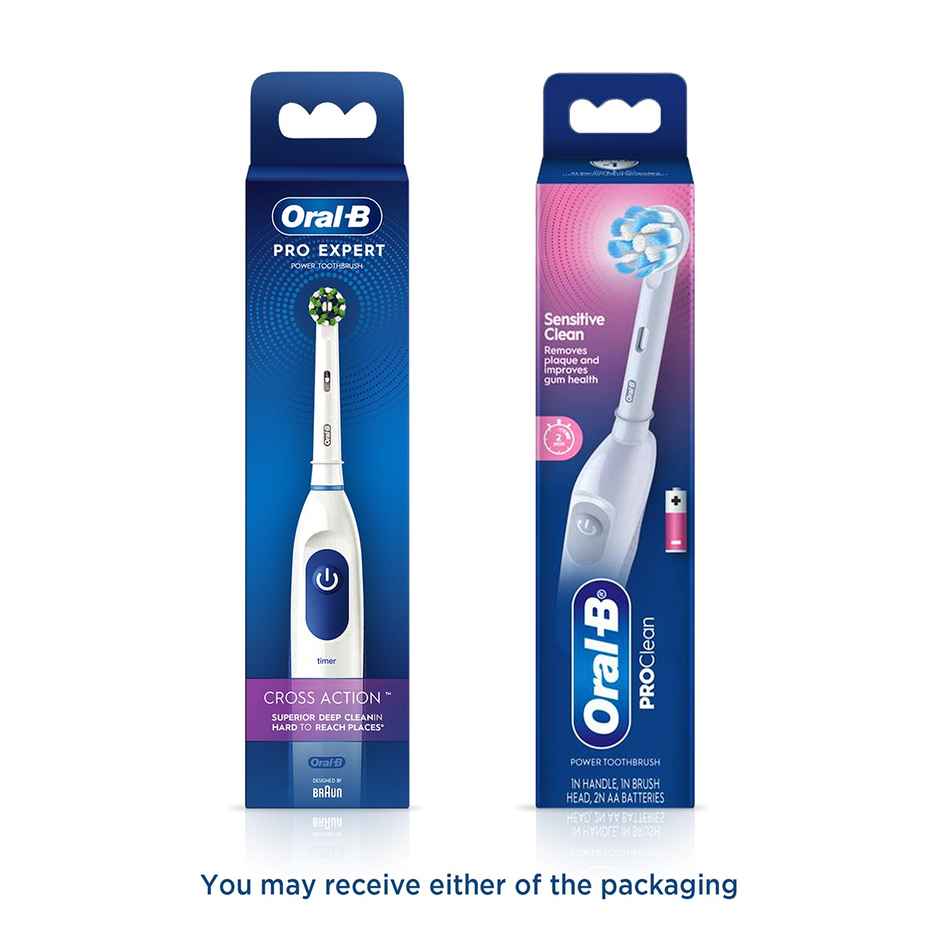 Oral-B Pro Expert Battery Operated With Replaceable Brush Head Electric Toothbrush (White)