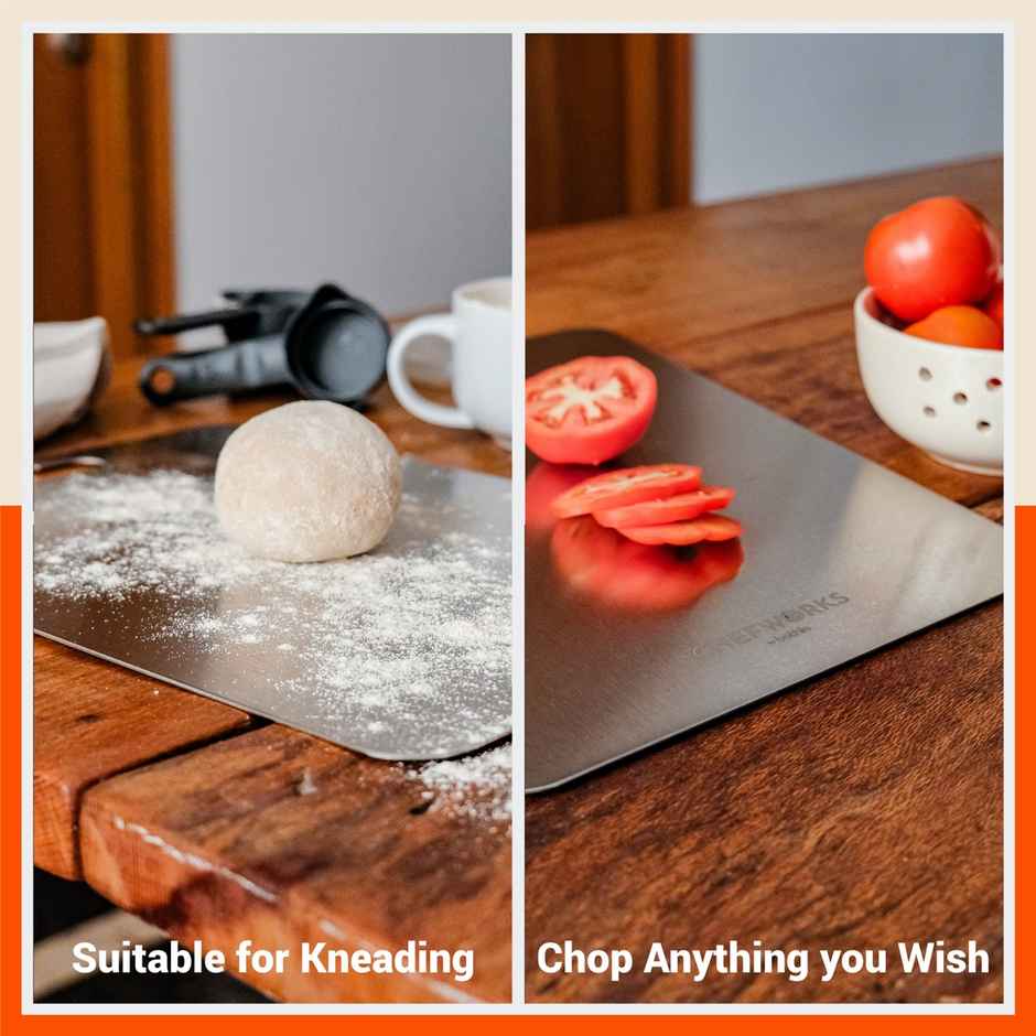 Bathla Stainless Steel Chopping Board - Extra Large (31cm x 50 cm - 1.5mm Thick)