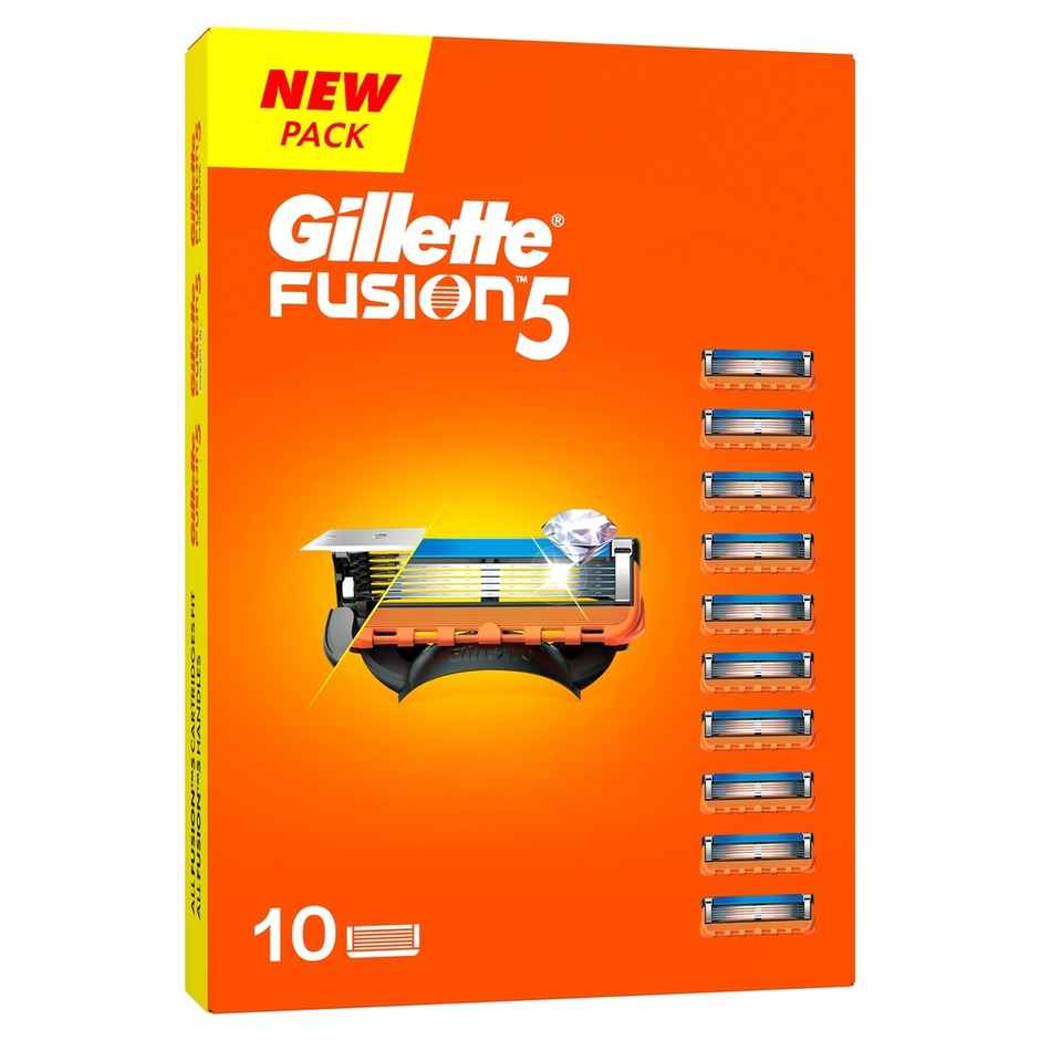 Gillette Fusion Manual Shaving Razor Blades For Men (10 Cartridges)