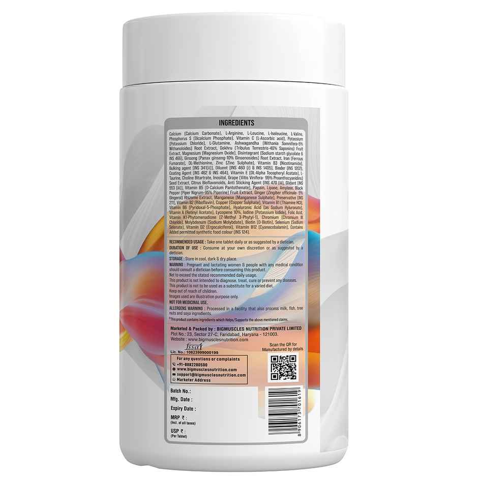 Big Muscles Nutrition Revive Multivitamin | High Potency Sports Multivitamin | 50+ Ingredients