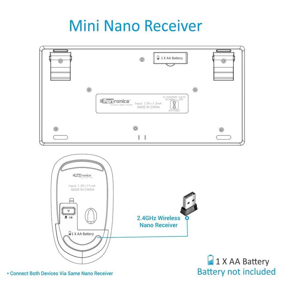 Portronics Key2 Wireless Keyboard and Mouse Combo - 2.4 GHz Wireless Technology
