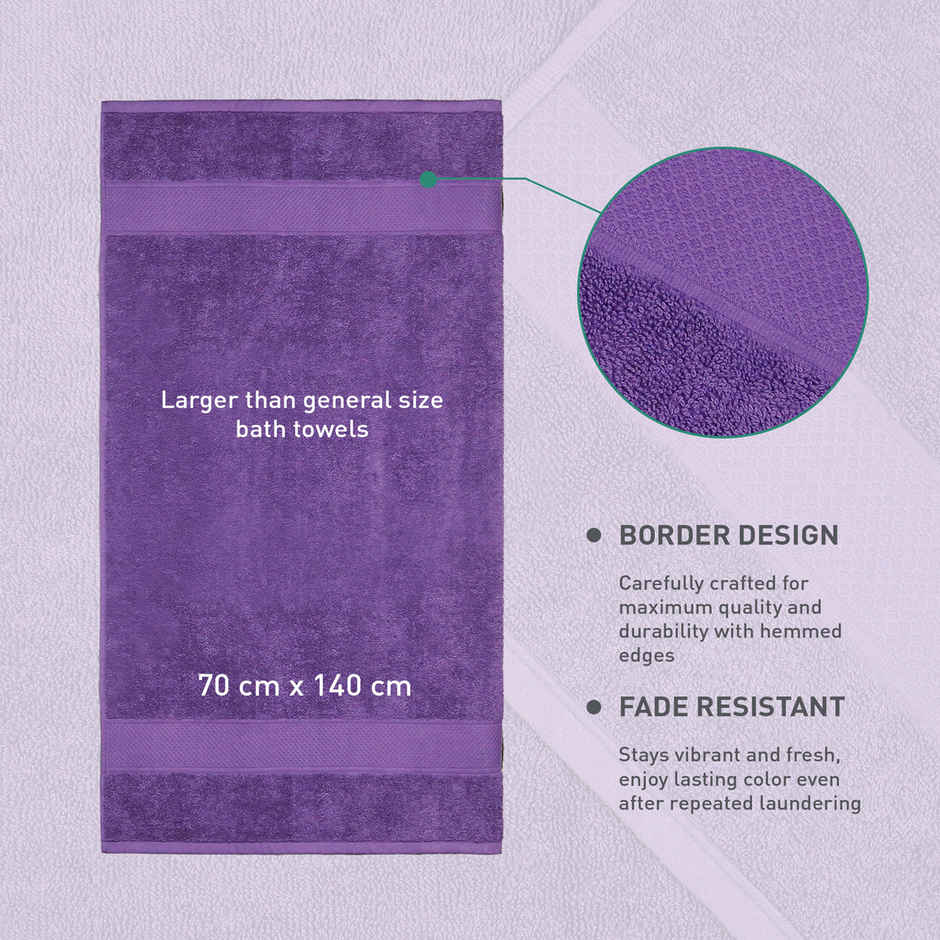 Mytrident Urban Comfort Cotton Bath Towel | Purple
