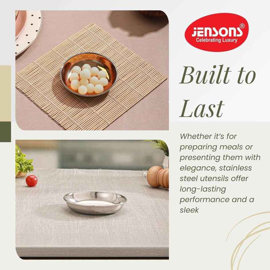 Jensons Stainless Steel Dessert Bowl Set (6 Pcs) | 5 Inch | Ice Cream & Sweet Dish Bowls