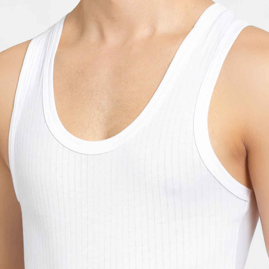 Jockey 8816 Men's Super Combed Cotton Sleeveless Vest|Extended Length|Easy Tuck | White-80
