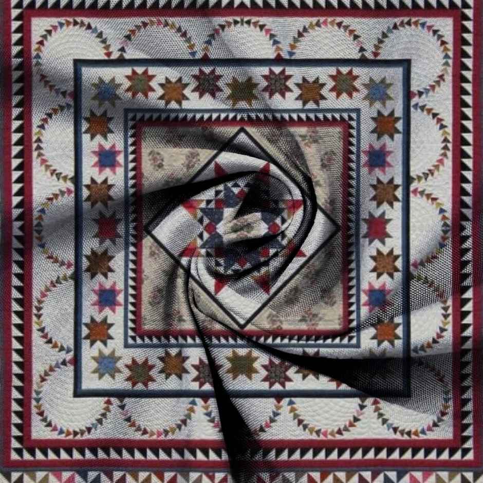 BAY6 Double Microfibre Jaipuri Print Bedsheet | With 2 Pillow Covers | Beige | 87 x 94 in