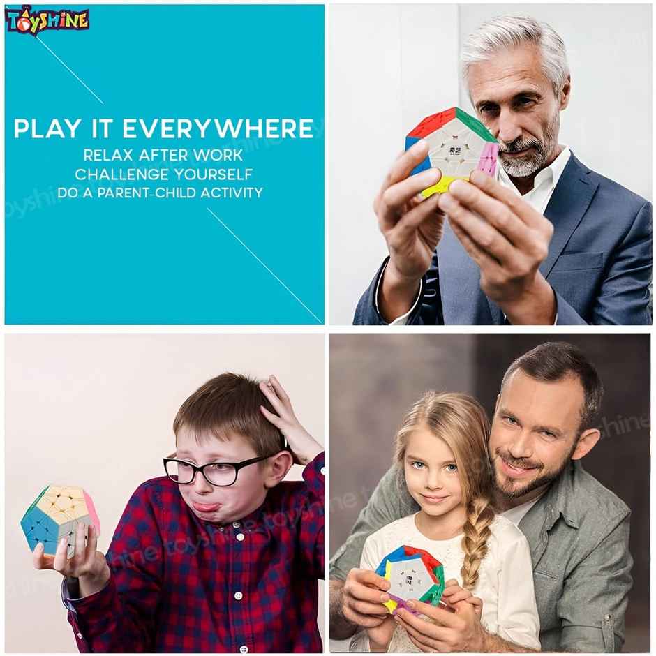 Toyshine Qiyi Megaminx Cube Stickerless 3x3 Pentagonal Dodecahedron Speed Puzzle Toy for Kids