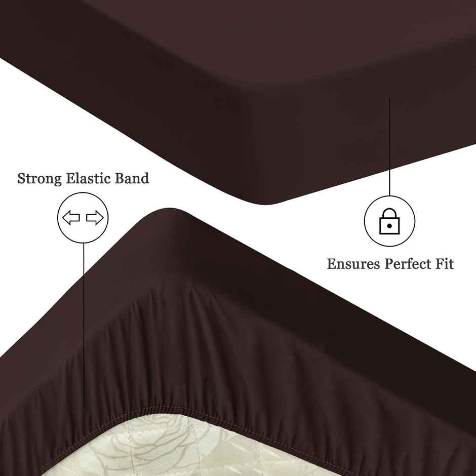 BAY6 Brown Terry Cotton 220 GSM Waterproof Mattress Protector For King Size Bed