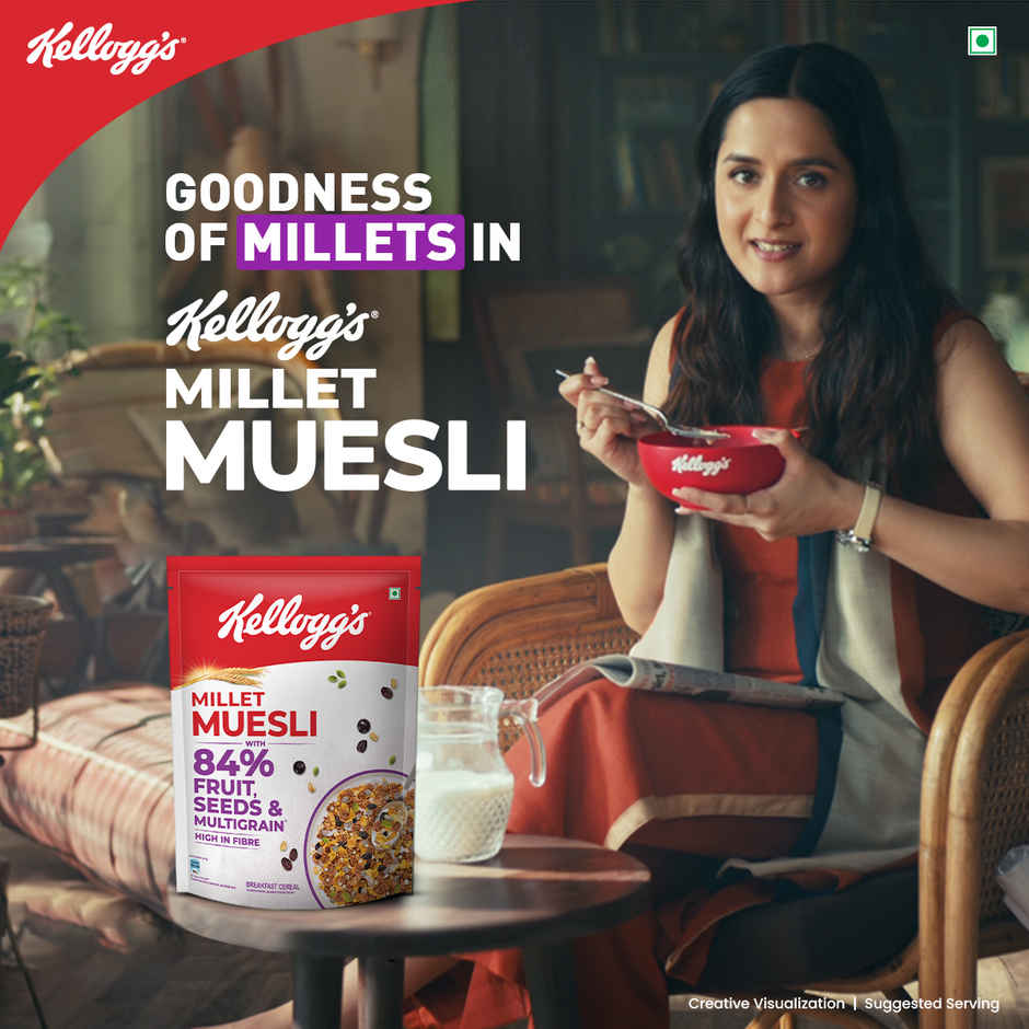 Kellogg's Millet Muesli with 84% Fruit, Seed & Multigrain | High in Fibre
