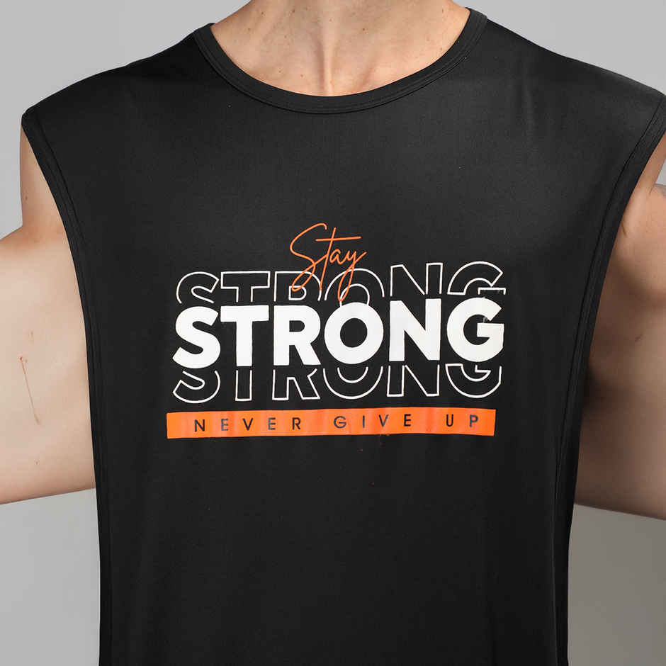 Chkokko Men's Gym Regular Fit Tank Tops Sports Sleeveless Vest | Black - S