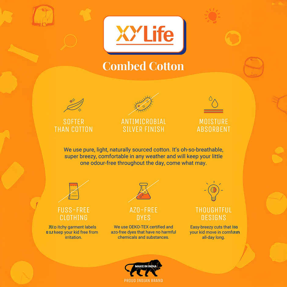 XY Life Girl's Arcade Intelliease Combed Cotton T-shirt | Ice Blue - 11 to 12 years