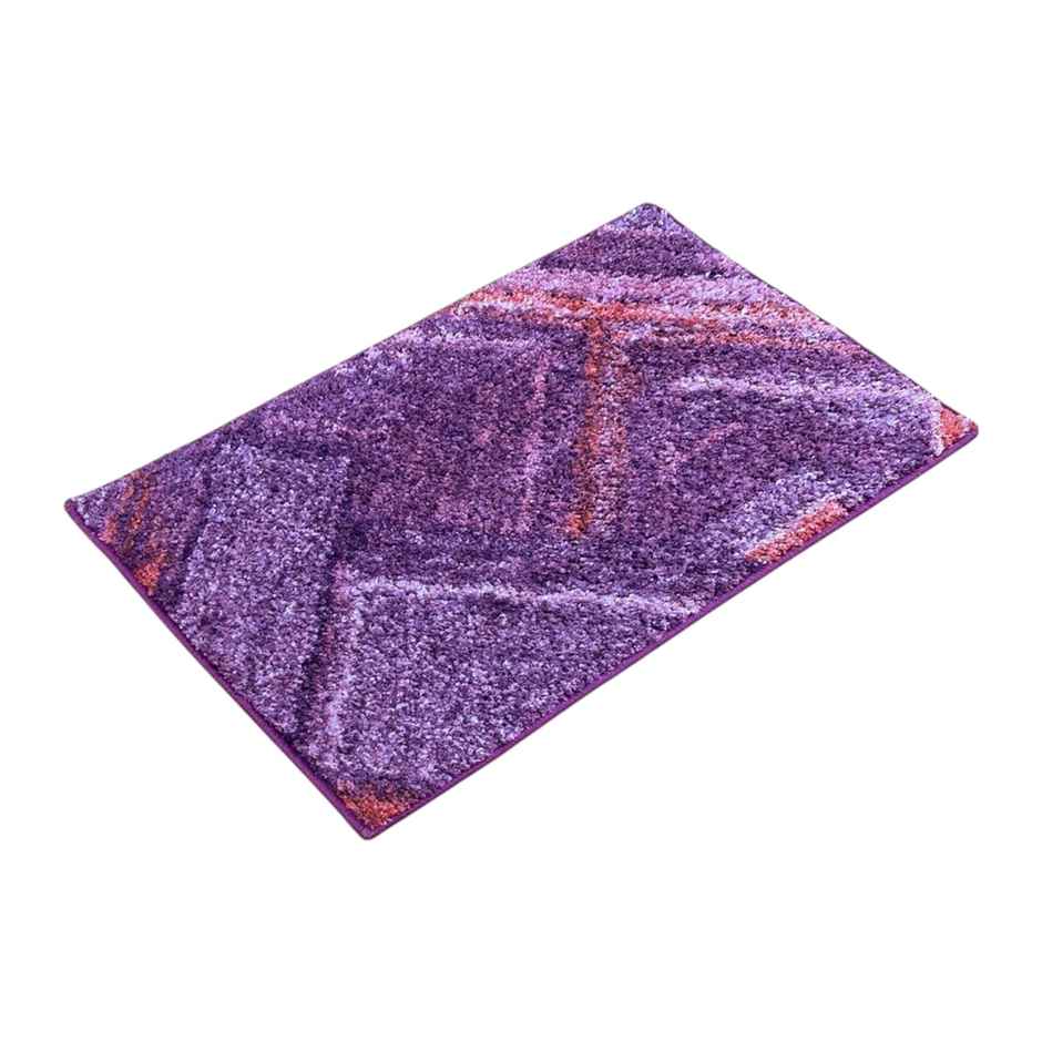 Bianca Super Soft Designer Anti Slip Bath Mat | Medium | Spa Geometric | Plum
