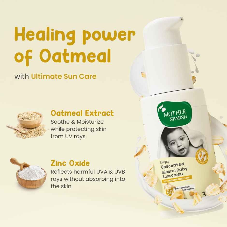 Mother Sparsh Simply Unscented Sunscreen For Babies With Spf 50