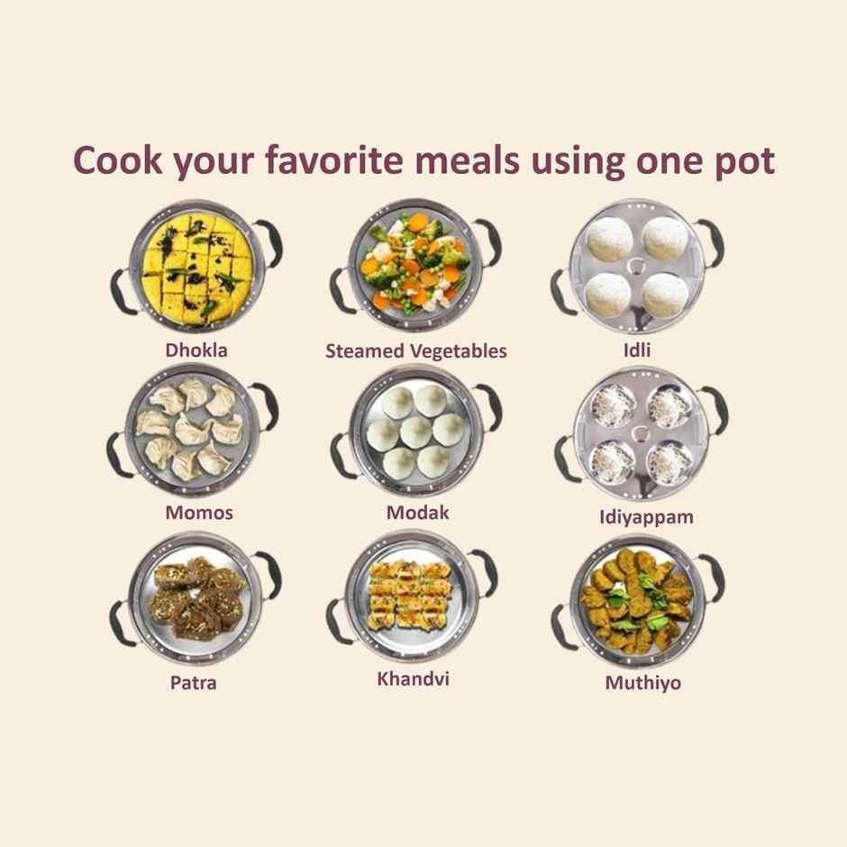 Softel�Stainless Steel Multi Kadai | 6-Pieces | Silver | 4 Litre