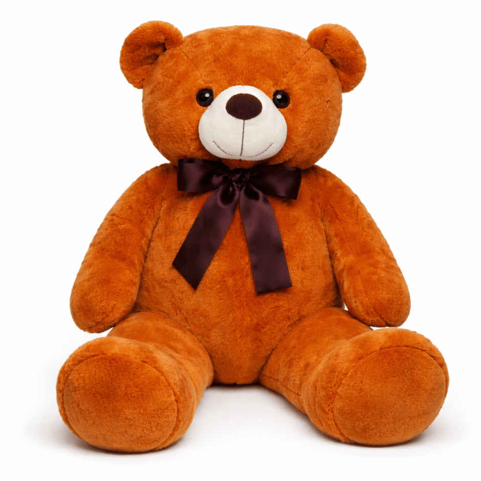 Toytales Soft Toy Brown Teddy Bear | Plush Stuffed Animal With Ribbon | Cute Toys For Kids 90 cm