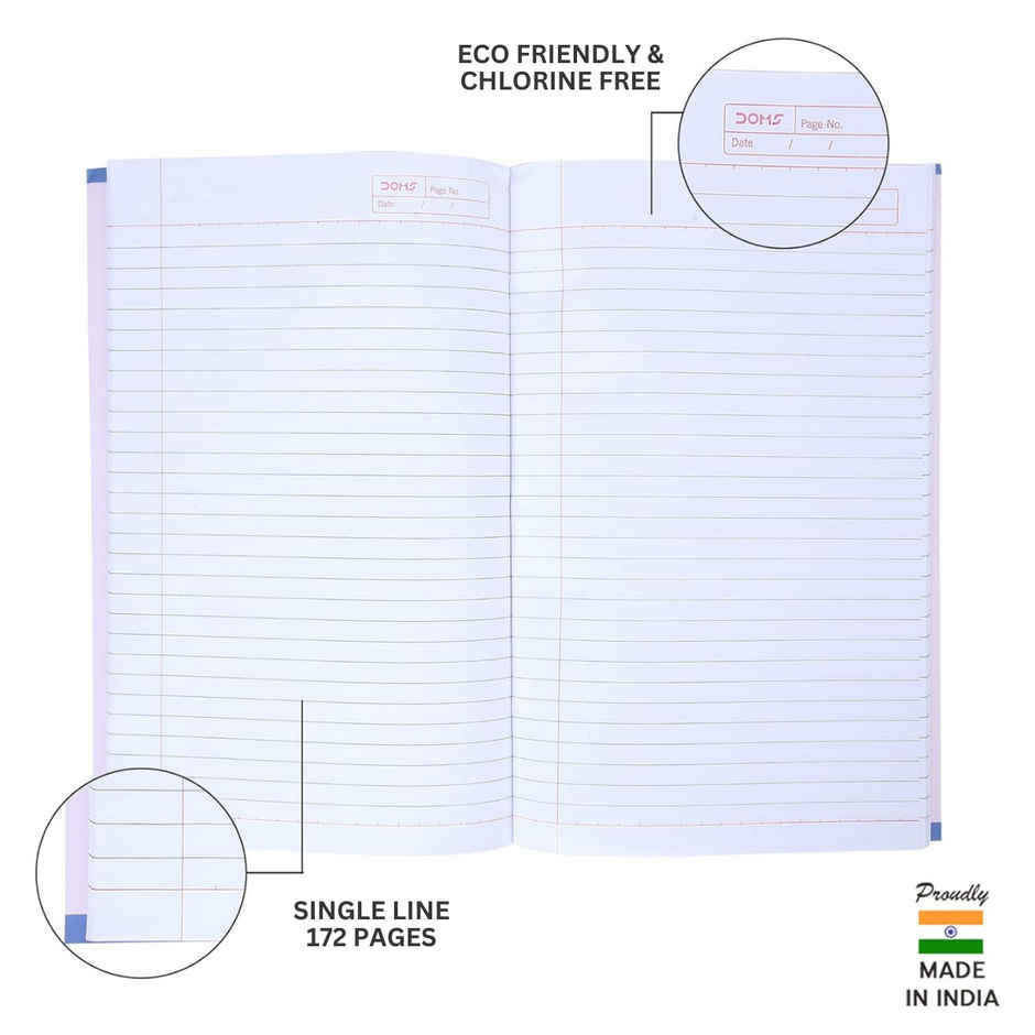 Doms Single Line (City Life Series) Note Book - Assorted 172 Pages Combo