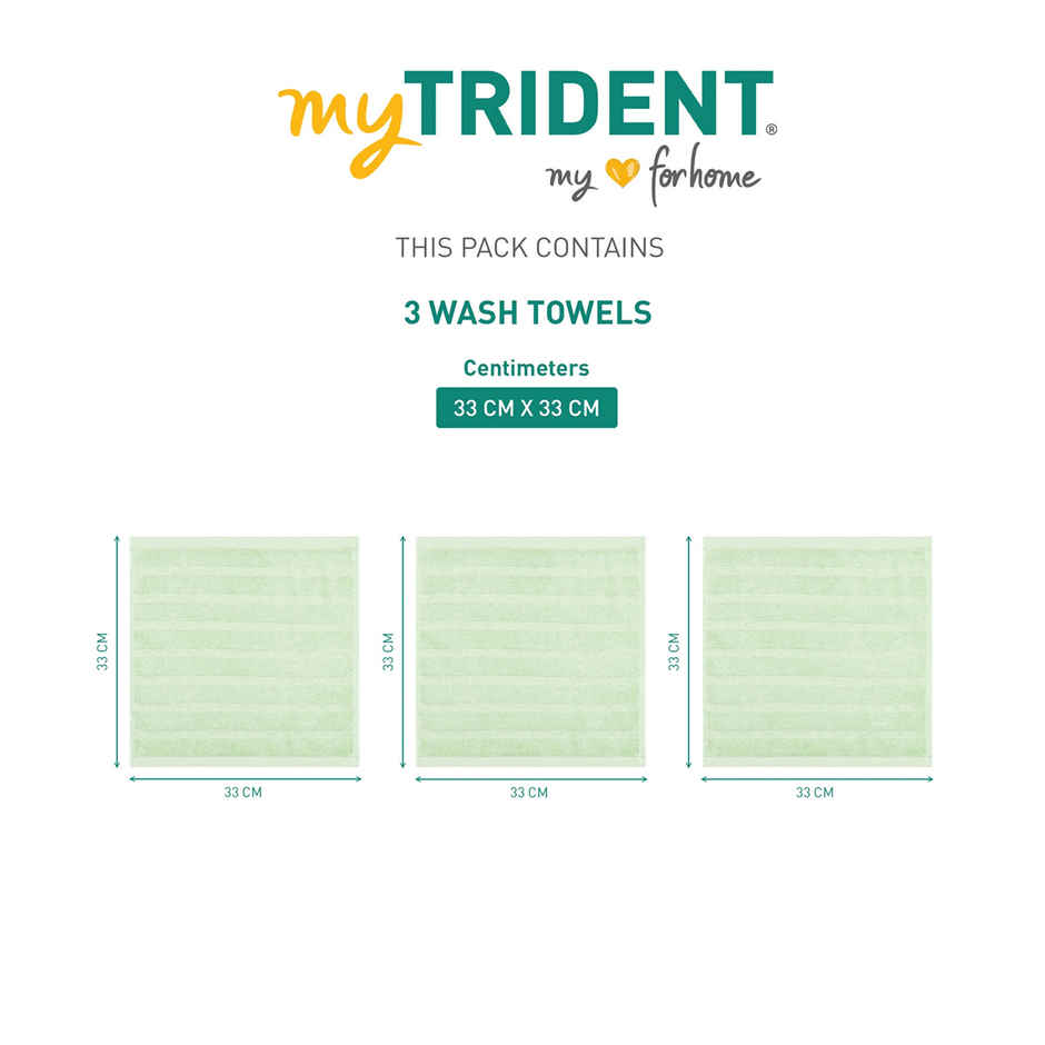 Mytrident Quick Dry Cotton Face Towel Set | 13 x 13 in | Sage