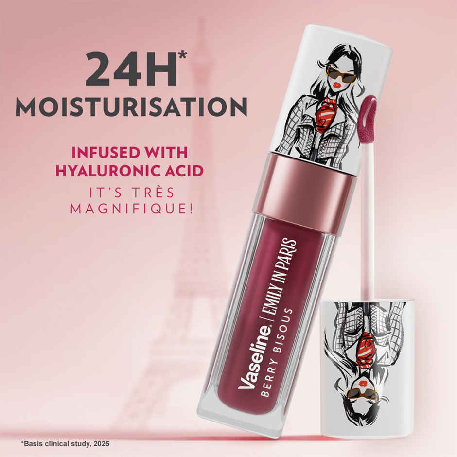 Vaseline Emily In Paris Berry Bisous Lip Oil With Hyaluronic Acid & 24H Moisturisation
