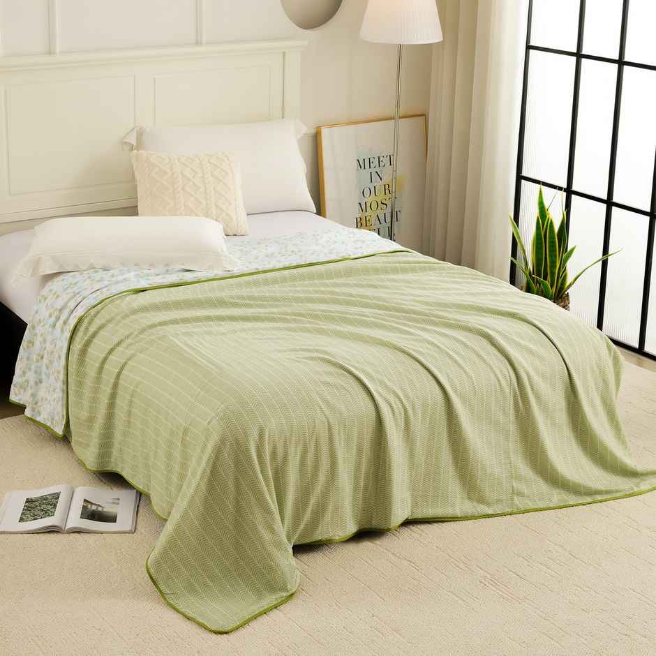 Story@home Printed Single Dohar/Duvet Cover (Cotton, Green) (220x144x2 cms)