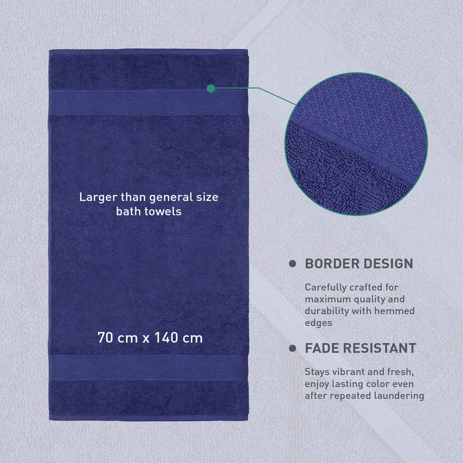 Mytrident Urban Comfort Cotton Bath Towel | New Navy