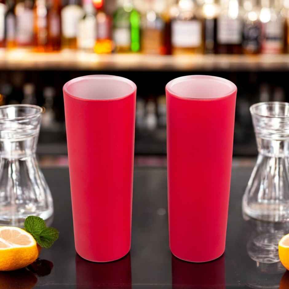 Bright Red Tequila Shot Glasses | Set of 2 | Bar Box