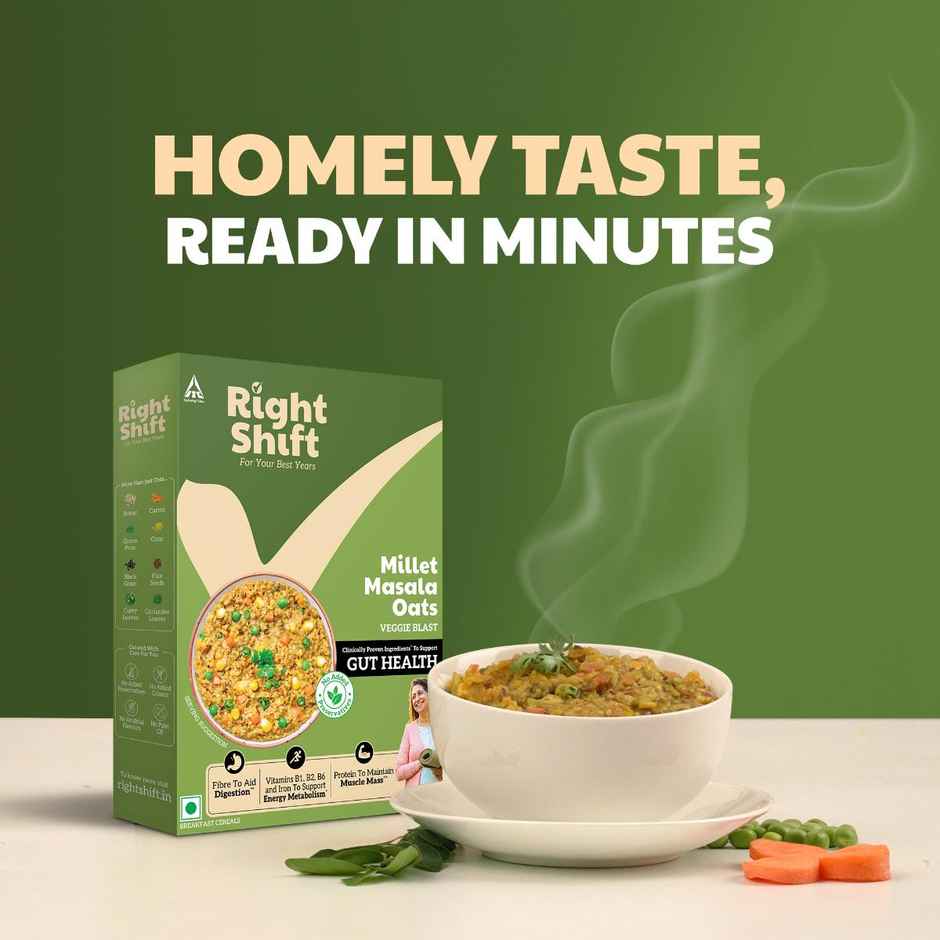 Right Shift Masala Oats, 6x veggies & Millets | High Protein & Fibre | No preservatives