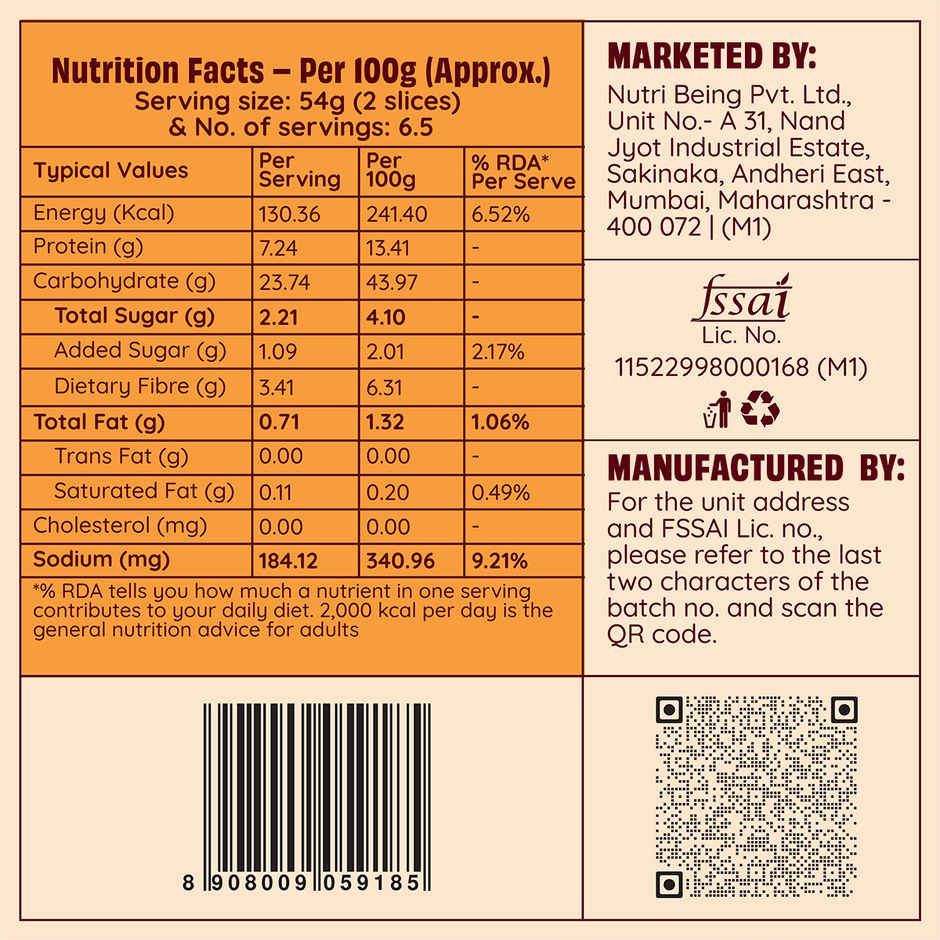 The Health Factory Zero Maida Bread - Simply Whole Wheat(350gms) & Arora White Eggs 30 Piece(30pc) Combo