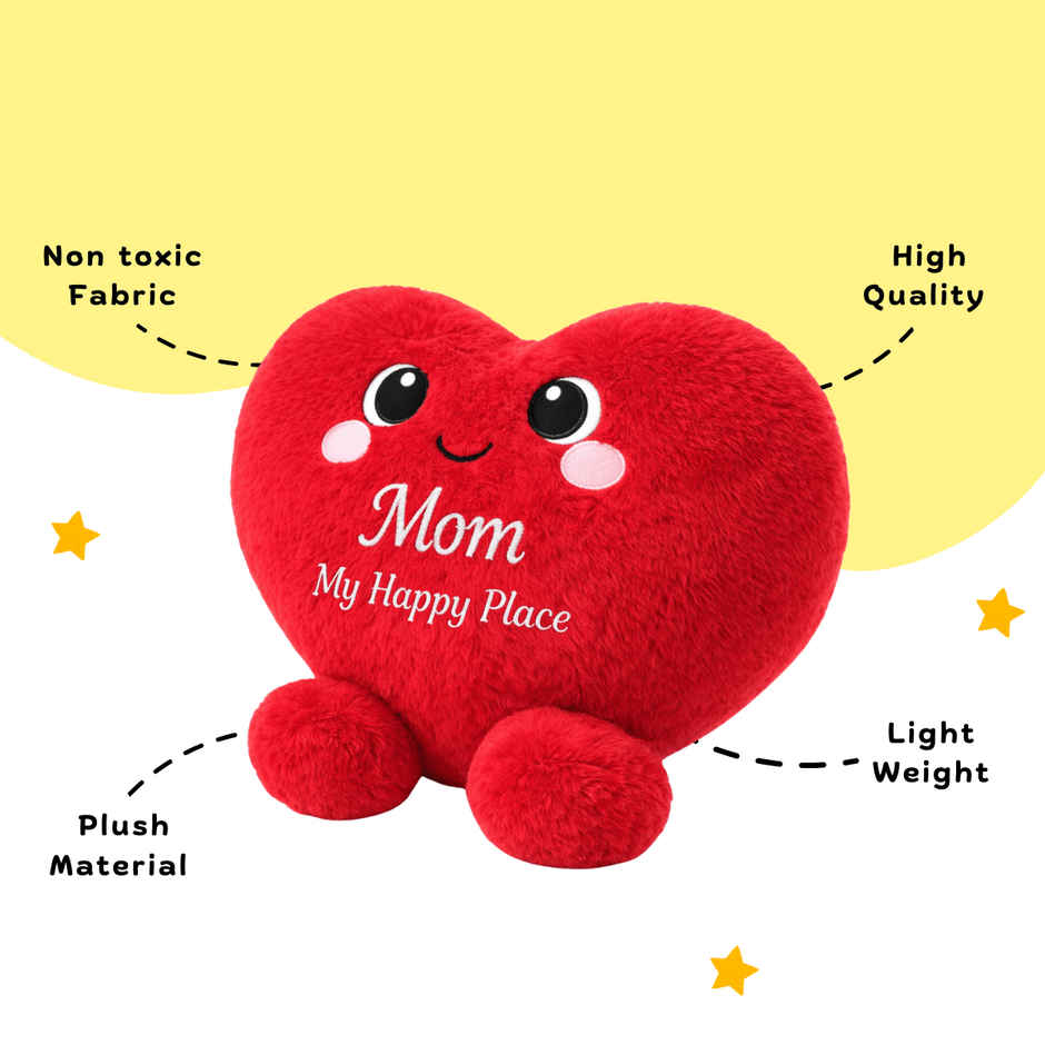 Toytales Mom Heart Cushion 25 cm | Soft Toy | Gift for Mothers & New Mom