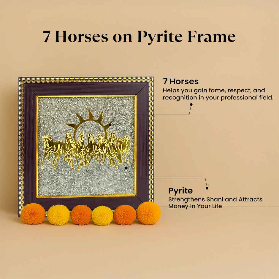  Astrotalk 7 Horses On Raw Pyrite Frame