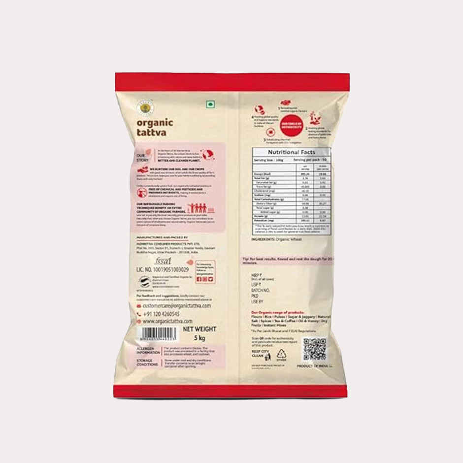 Organic Tattva Whole Wheat Flour | Chakki Atta | 0% Maida