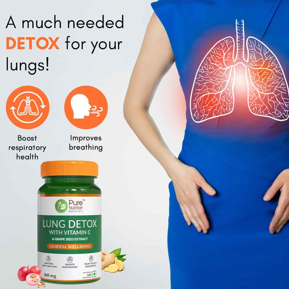 Pure Nutrition Lung Detox | Quercetin | Vitamin C | Ginger & Echinacea Blend