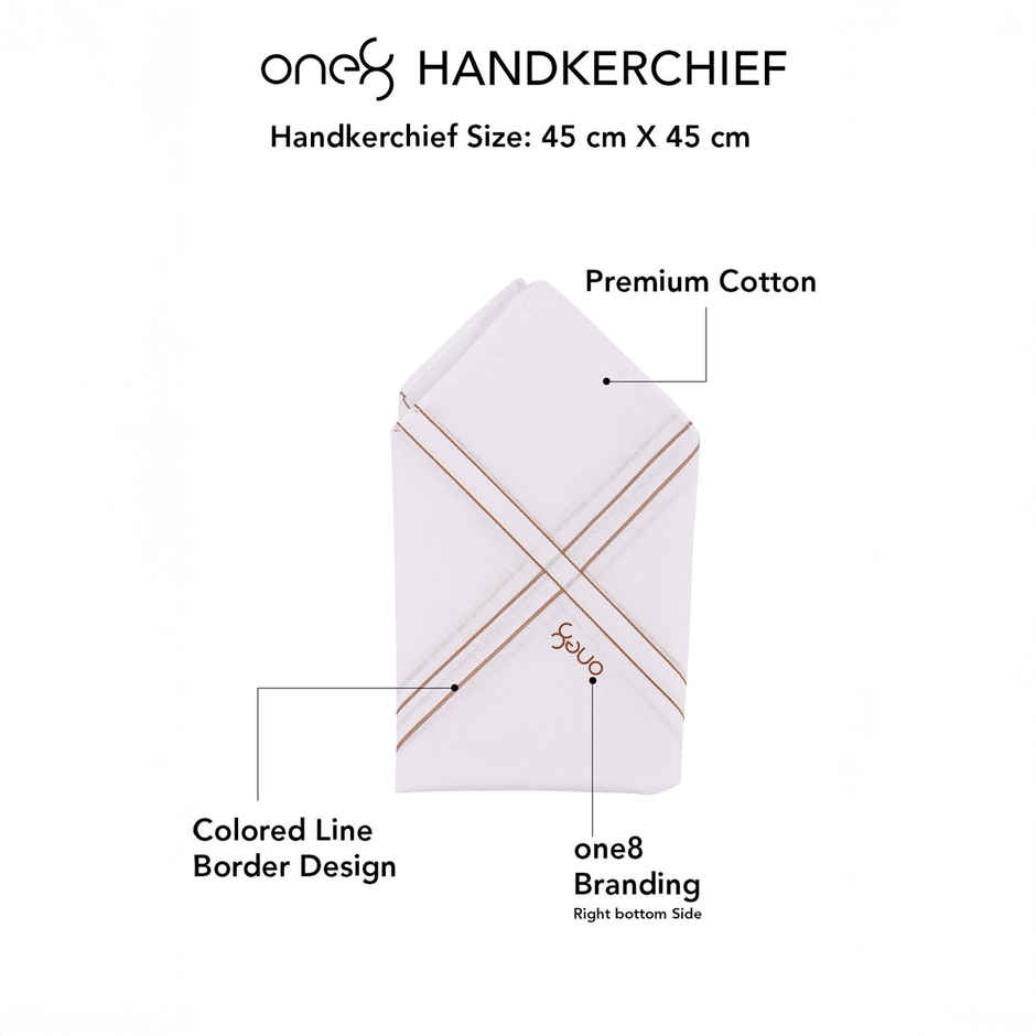 One8 Men's Solid Cotton Handkerchief | Multicolour
