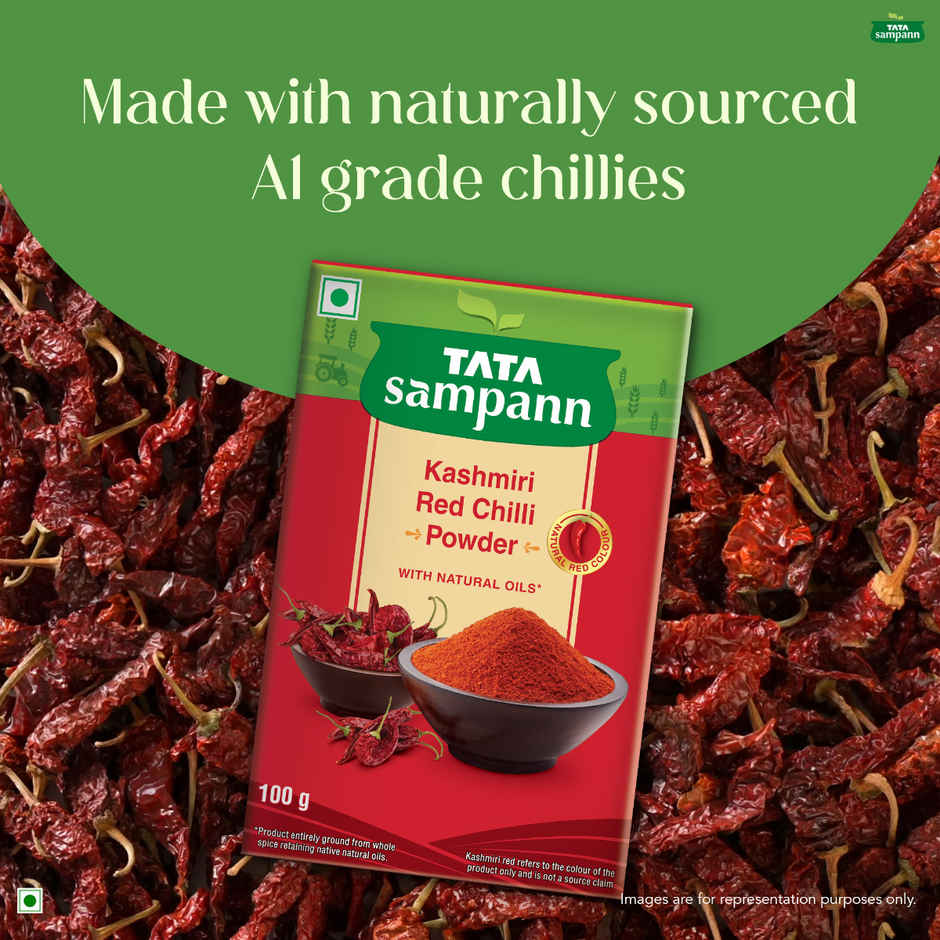 Tata Sampann Kashmiri Red Chilli Powder With Natural Oils Kashmiri Lal Mirch Powder