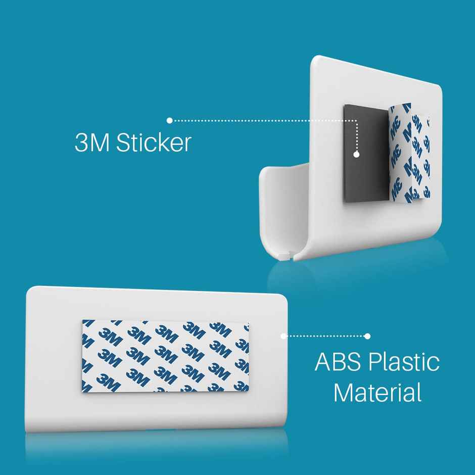 Portronics Modesk 101 Wall Hanging Mobile Holder Wall Mount with Adhesive Strips(White)