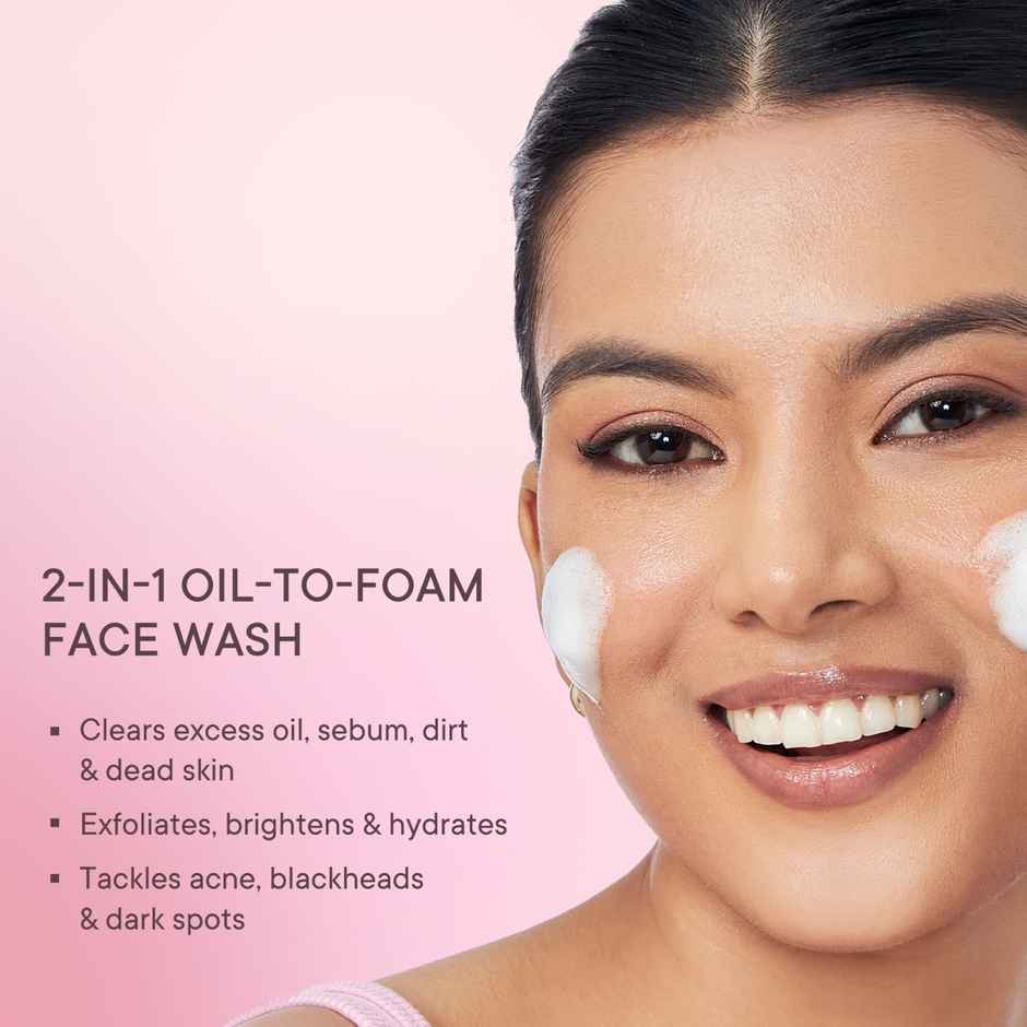 Quench Brightening Foam Face Wash Korean Cleanser for Instant Glow with Cherry Blossom & Pearl Extracts