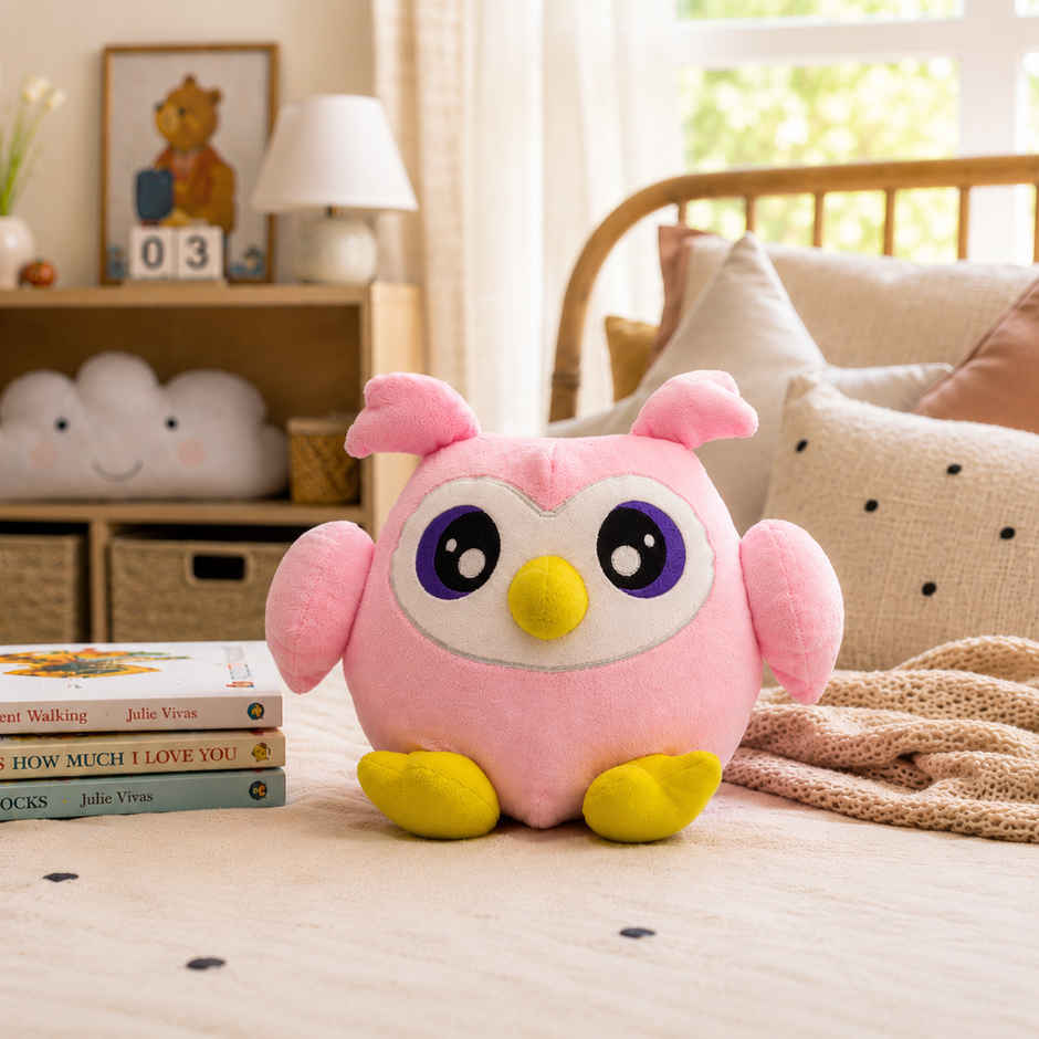 Zoowee Snuggle Owl Soft Toy | 31 cm | Pink