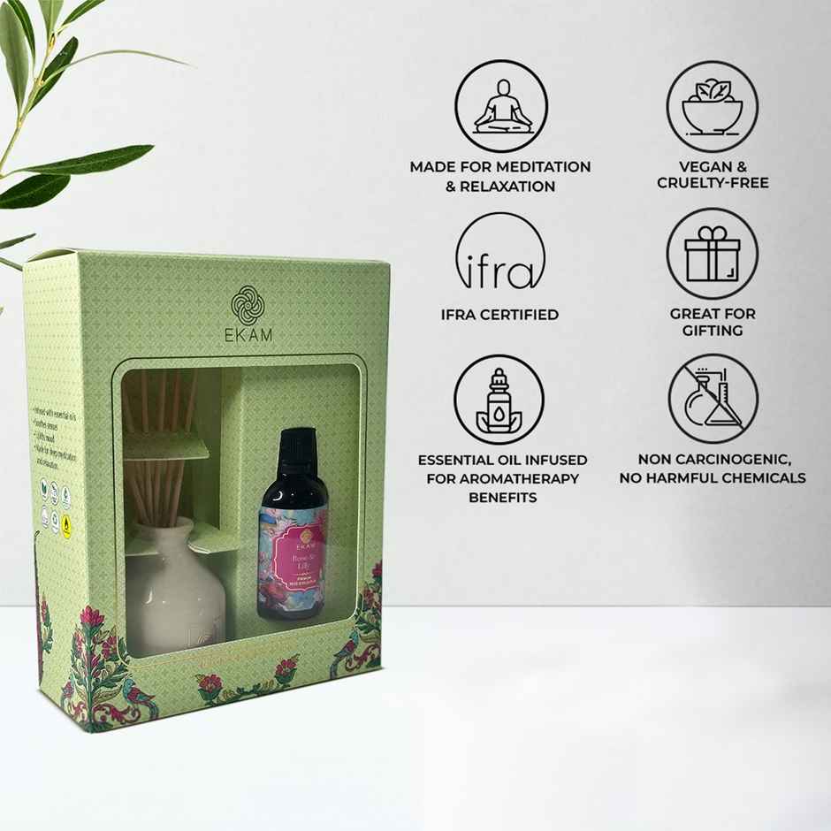 Ekam Reed Diffuser Gift Set | Rose & Lily