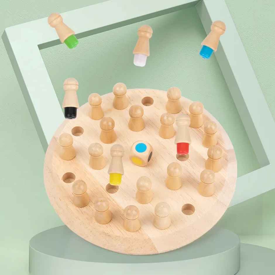 Fablue Wooden Memory Match Stick Chess Game Set Board Game for Boys & Girls - Learning Toy