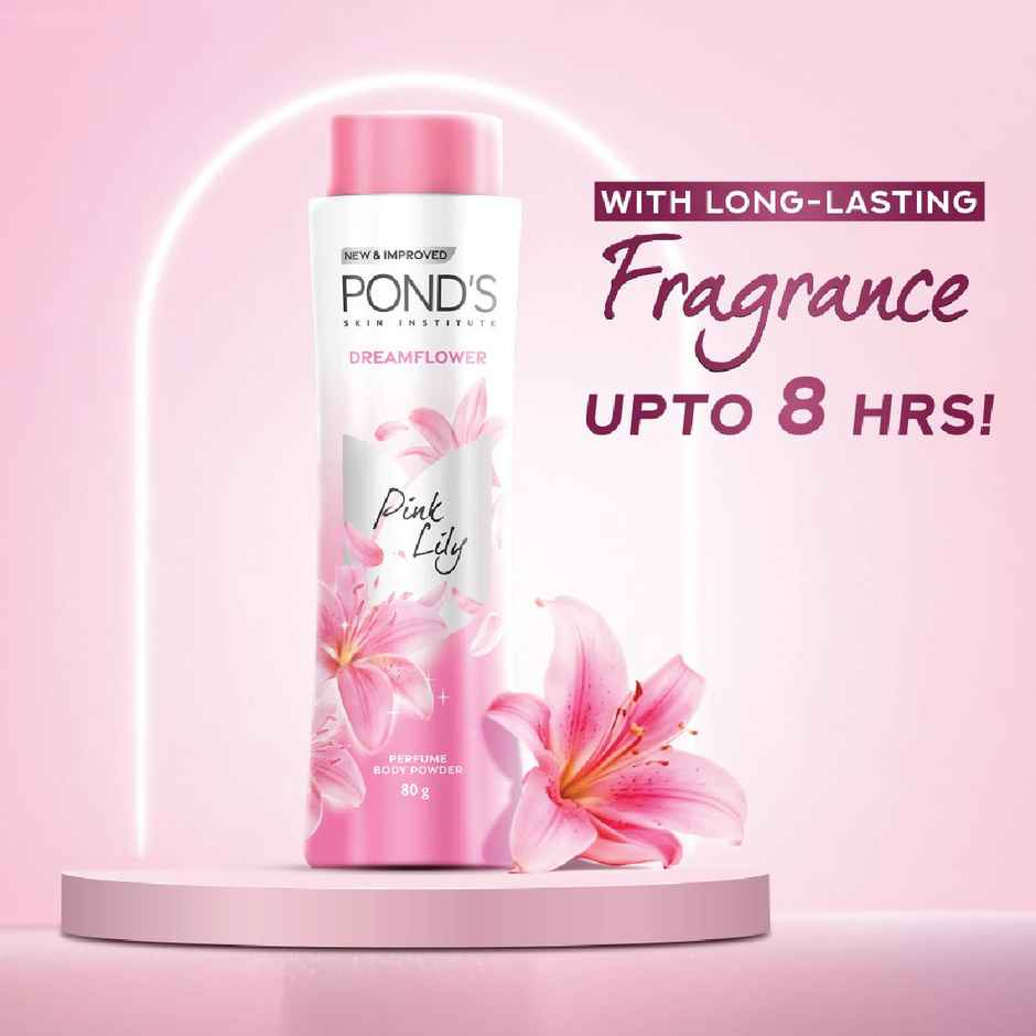 Pond's  Dreamflower Perfumed Powder With Vitamin B3 For Women, Pink Lily|300G