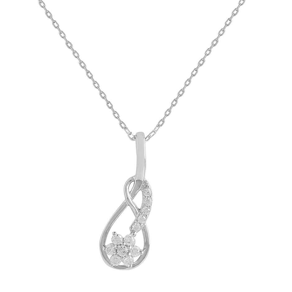 Voylla 925 Sterling Silver Cz Infinity Shaped Pendant With Chain
