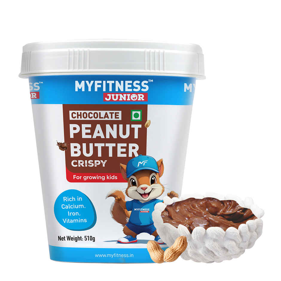 MyFitness Junior Chocolate Peanut Butter Crispy Spread | For Kids, High Protein