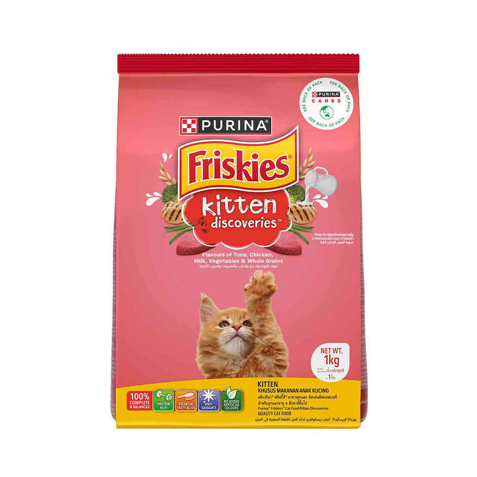 Purina Friskies Kitten Discoveries Baby Cat Food Tuna Chicken Milk Vegetables & Whole Grain Flavours