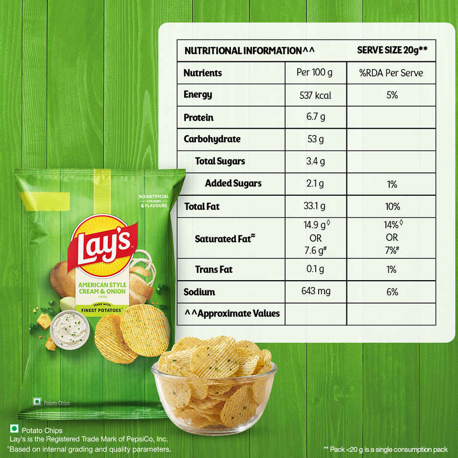 Lay's American Cream & Onion Flavour | Potato Chips
