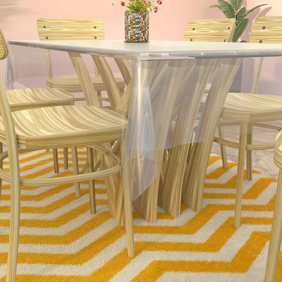 Kuber Industries 60 x 90 Inch Table Cover 6 Seater | Dining Table Cloth for Home Decor | Transparent
